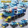 Serie 8in1 City Police Command Truck Building Blocks Policeman Robot Car Helicopter Model Bricks Toys for Children with Box