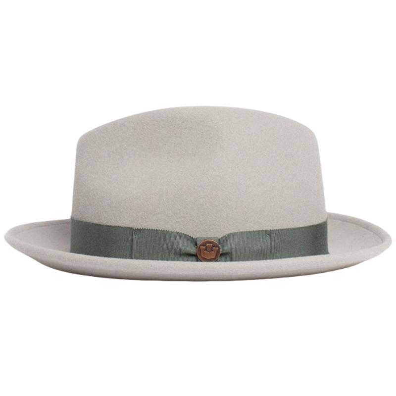 Classical Wool Homburg Top Hat Panama Hat Gift for Boyfriend Top Hat Pork Pie Hat for Outdoor Gatherings бежевый
