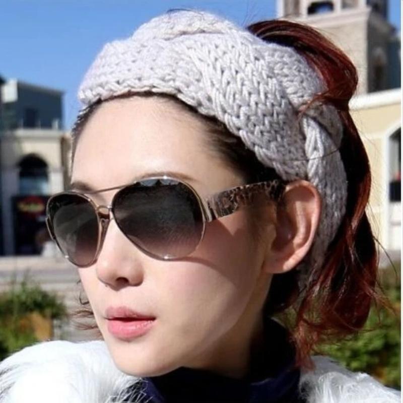 1Pc New Hot Fashion Crochet Twist Knitted Headwrap Headband Winter Warmer Hair Band 12 Colors Fashion head band Drop Free