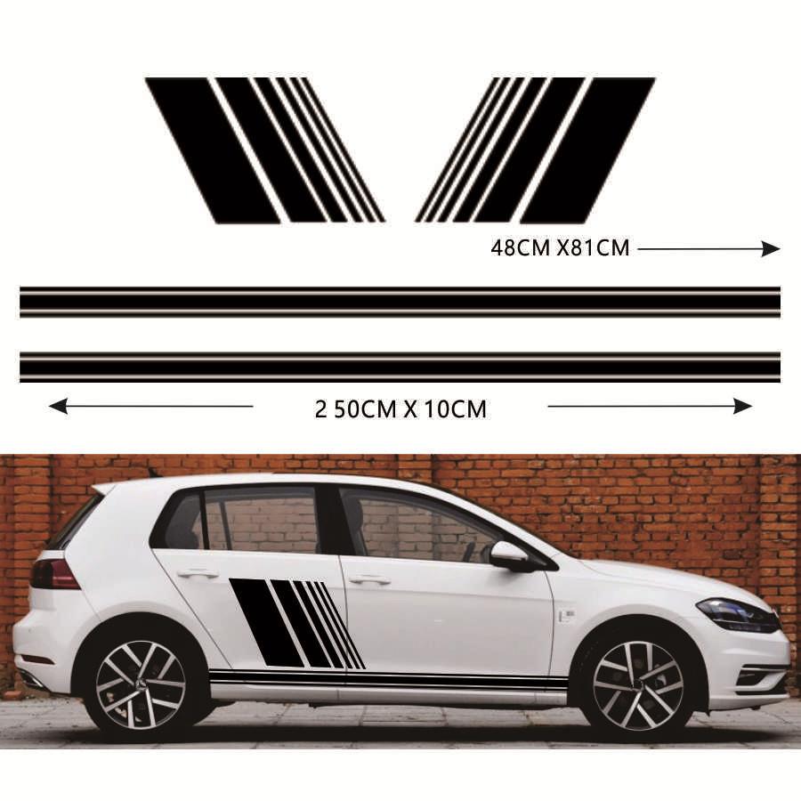 

Black Sport Racing Stripe Graphic Sticker Car Body Side Door Vinyl Decal Stickers