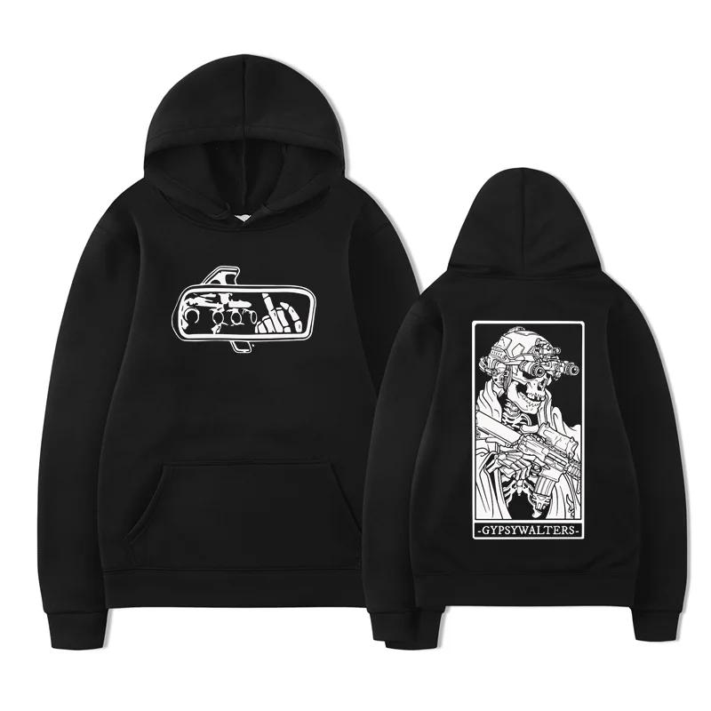The Vintage men's hoodie with skull print produced by GYPSYWALTERS Forward Observatory Group