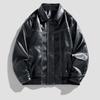 Amerikanische antike Motorradjacke mit Reverskragen Lederjacke für Herren Herbst und Winter Pu-Lederjacke für Herrenbekleidung