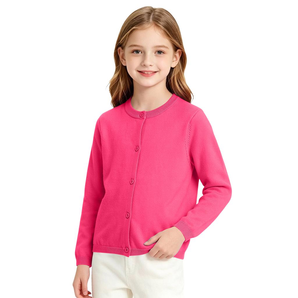 Girls Cardigan Sweater Button Front Knit Top for School Uniform, Toddler Color Warm Fall Winter Outerwear