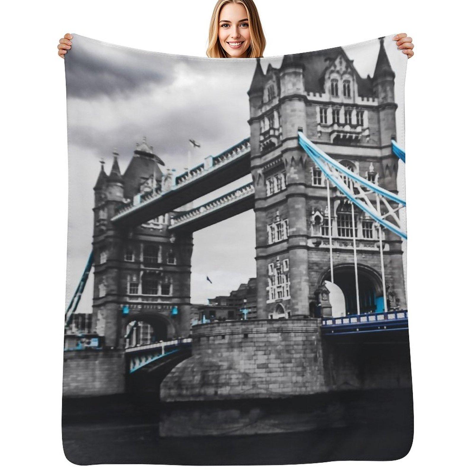 Tower Bridge Throw Blanket Soft Plush Blanket as Housewarming Gift Size: 75*100cm, Weight: 230 GSM