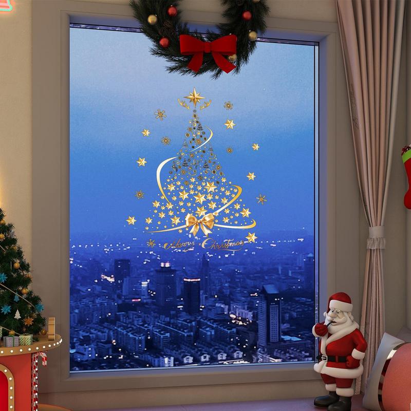 Christmas Tree Window Stickers Christmas Tree Window Clings Stickers Xmas Decals Home Decorations Holiday Christmas Decoration