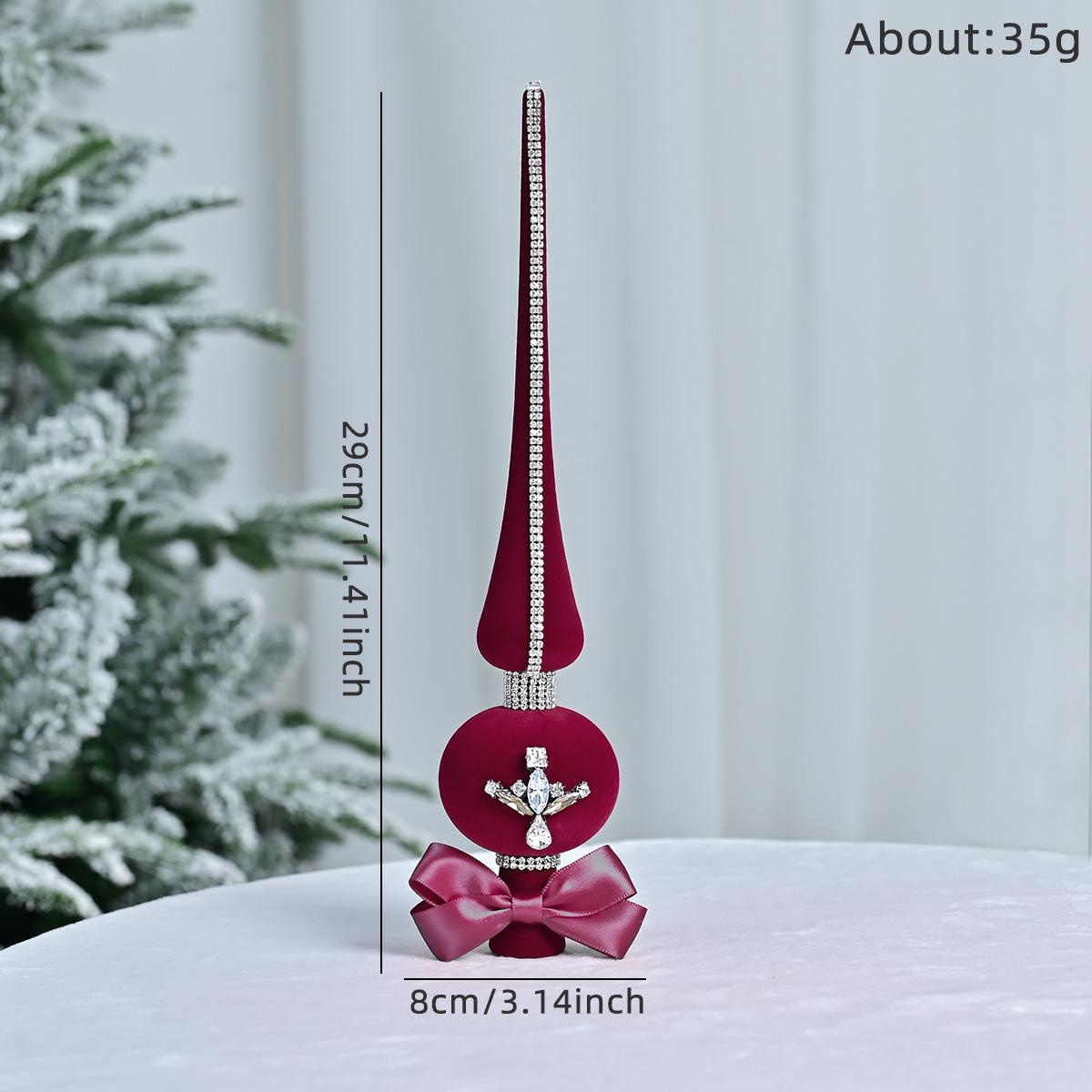 

New Flocking Top Star Christmas Tree Ornament - Creative Holiday Decoration Gift