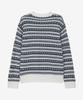 MINDBRIDGE Wool Blend Fair Isle V-Neck Semi-Oversized Knit Mykt7153