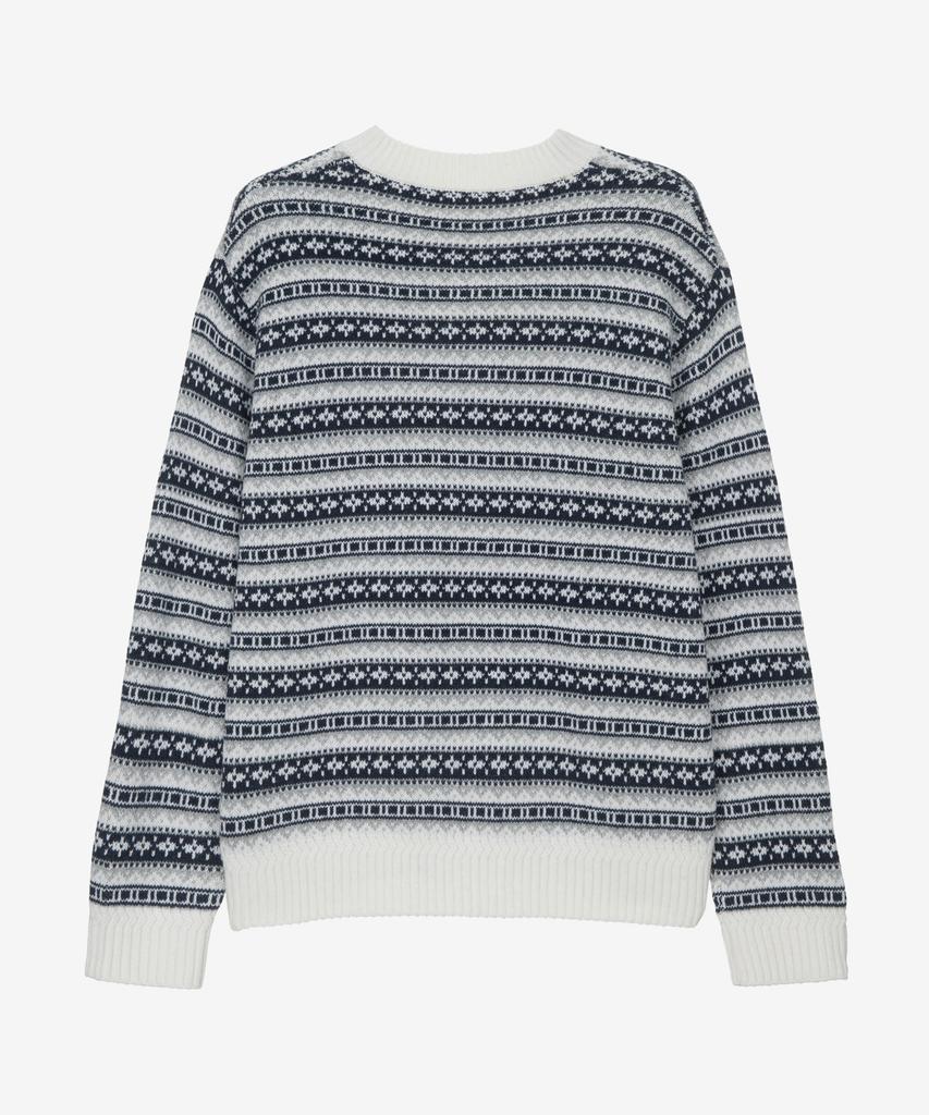 MINDBRIDGE Wool Blend Fair Isle V-Neck Semi-Oversized Knit Mykt7153