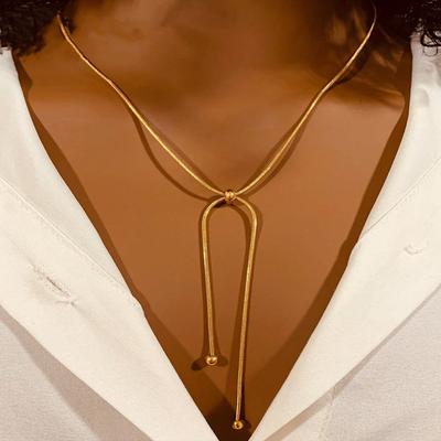 1 Stück Edelstahl Minimalistisch Vielseitig Verstellbares Design Lange Halskette, Geeignet für den täglichen Gebrauch