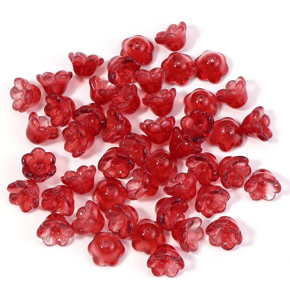50pcs/lot Lily of The Valley Flower Shape Glass Beads Colorful Lampwork Beads For DIY Crafts Jewelry Making Accessories