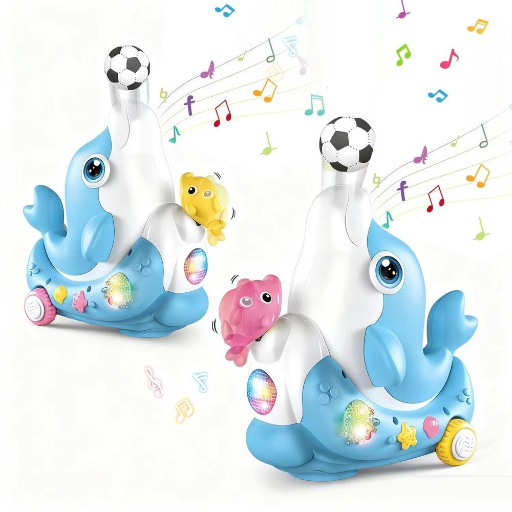 LED Light 3D Cool Light Dolphin Musical Walking Dolphin Levitation Blow Ball  Kids Toys