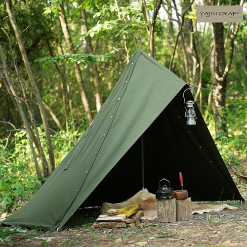 YAJIN CRAFT Polish Tent Front Curtain for Solo Tents, One-Pole Tents, and Military Tents