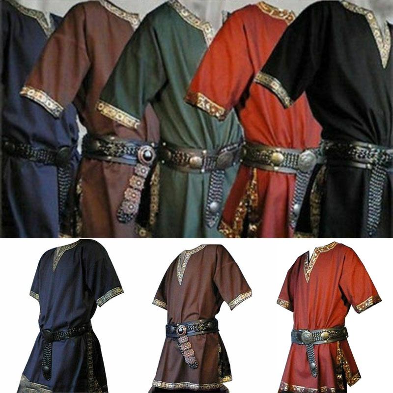 Medieval Renaissance Tunic Top Shirt Viking Norseman Saxon Men Cosplay Costume