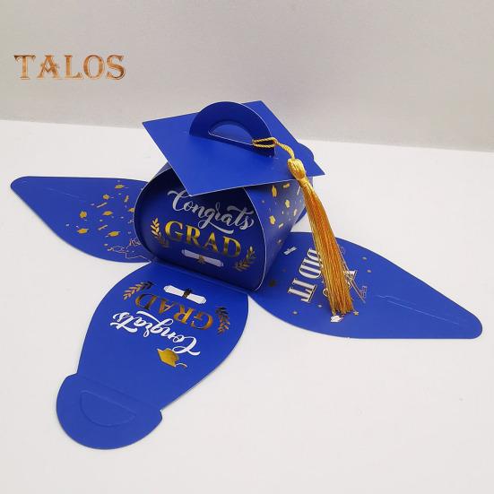 Graduation Cap Gift Box Class of 2025 Grad Cap Candy Treat Box with Tassel Table Centerpiece for Graduation Party Favors