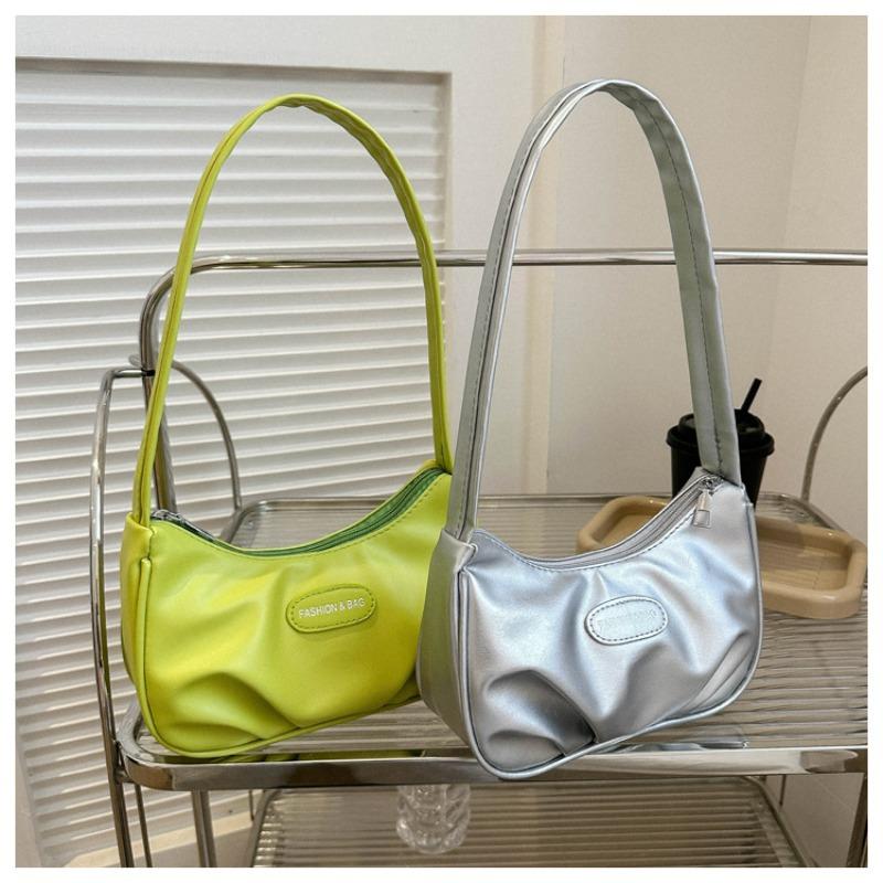 Geantă nouă de vară crossbody cu un umăr, geantă semilună argintie nor de înaltă calitate, portofel convenabil pentru călătorii zilnice, de mare capacitate