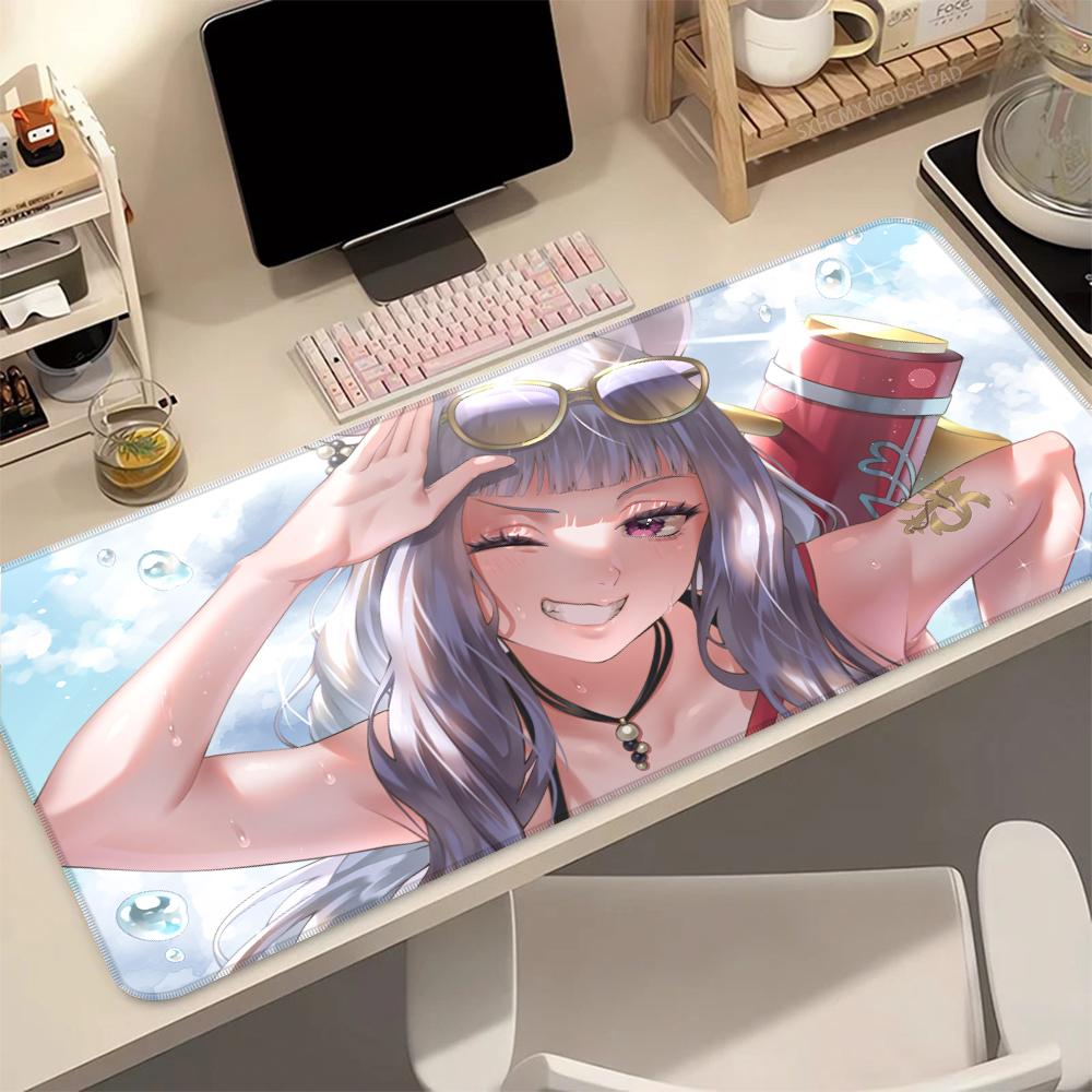 Large Gaming Mouse Pad Umamusume Pretty Derby Gold Ship Lock Edge Rubber Base Desk Mat for PC Laptop Gamer Esports Accessories