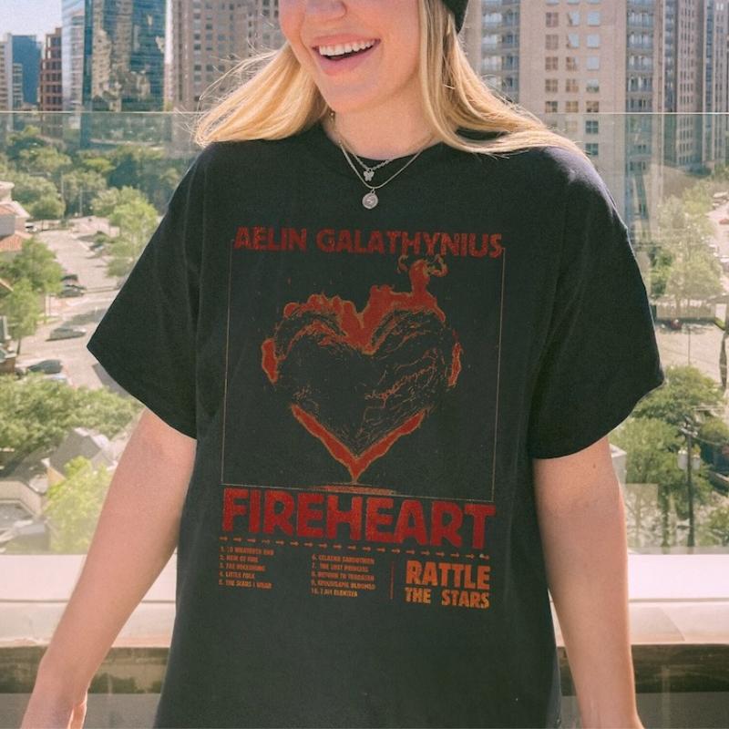 Feuerherz Shirt Vintage Aelin Galathynius Shirt Bis zum bitteren Ende T-Shirt Lizenziertes SJM Throne of Glass T-Shirt Baumwoll-Tee Sommer