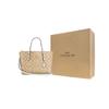 Coach Mollie Classic Monogram Zip Closure Tote Bag Women tote bags Khaki White C4250-IMDQC
