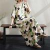 Summer Cotton and Linen Printed Loose and Simple Long Skirt, Women's Skirt Thin
