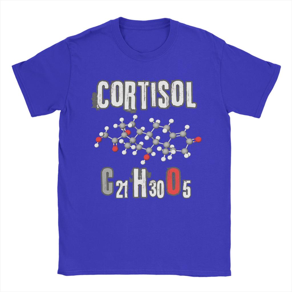 Magliette Design Molecola Cortisolo Uomo Cotone Puro Magliette Novità Girocollo T-shirt Manica Corta Top Stampati