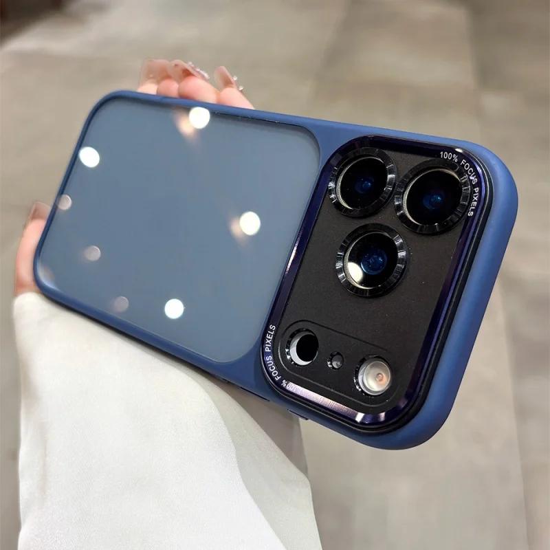 

Роскошный прозрачный оранжевый чехол для телефона для iPhone 17 16 Pro Max 17 Pro 16 Металлическая линза Ударопрочный Жесткий акриловый бампер Прозрачная крышка For iPhone 17 Pro