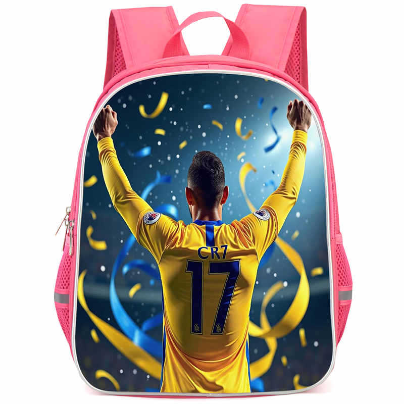 Cr7 Rucksack Hochauflösender Druck Große Kapazität Multifunktion Reißverschluss Oxford Rückenschutz Leichter Rucksack