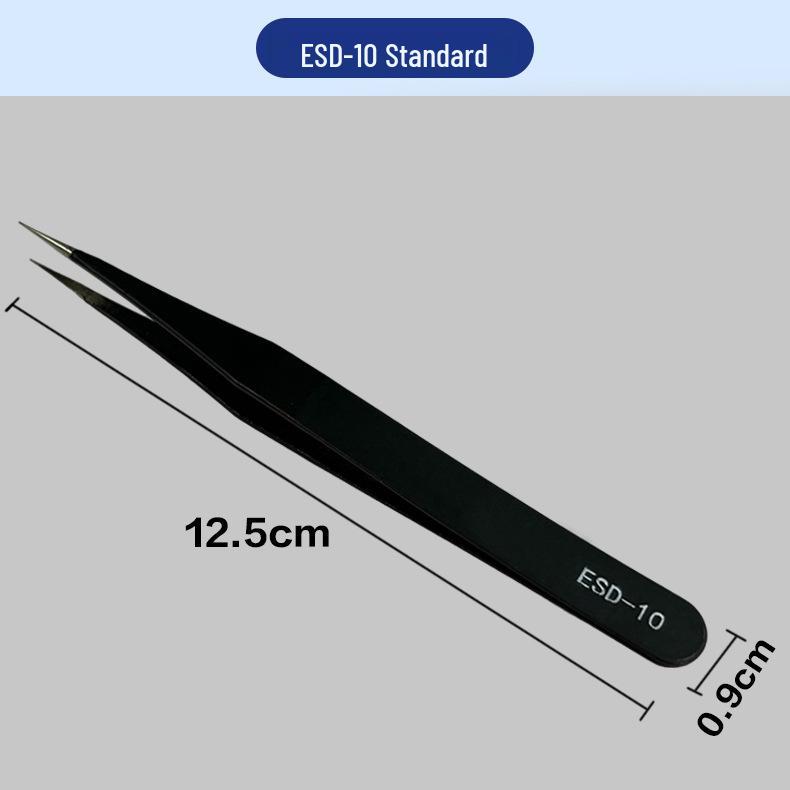Anti-Static Stainless Steel Precision Tweezers, Curved Tip for Electronics, Eyelash Extensions, Manicure, Bird's Nest Picking, and Hair Removal.