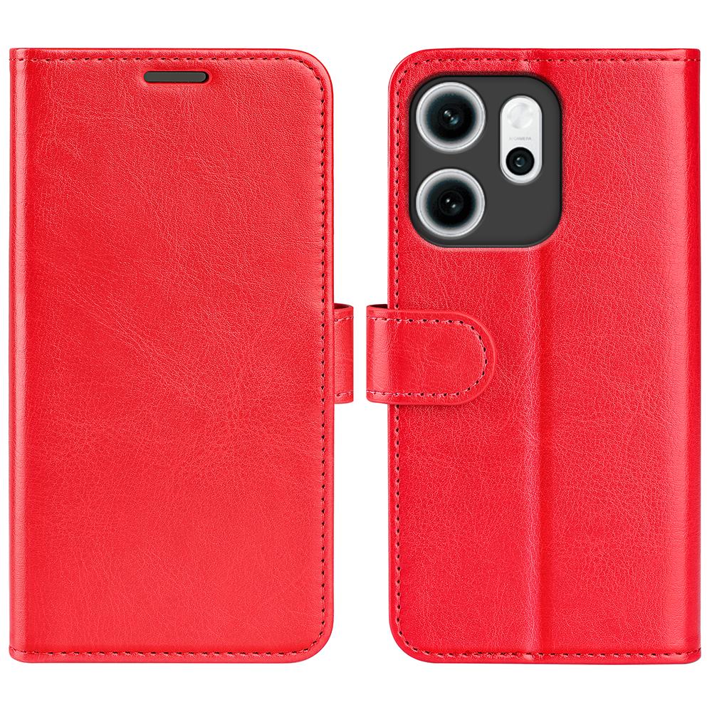 For Oppo Reno14 F 5G Case Crazy Horse Texture Stand Leather Phone Cover