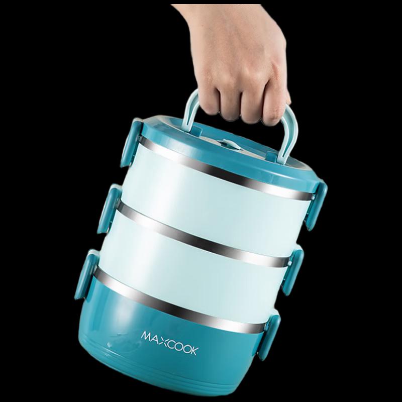 Круглый 3-ярусный термоланч-бокс Meichu