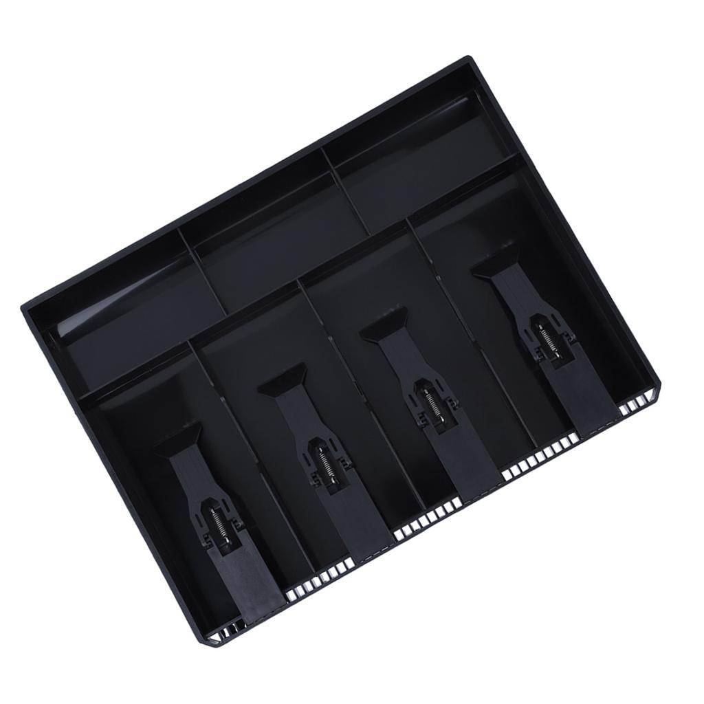 Cash Drawer Register Insert Tray Replacement 4 Bills 3 Coins Money Storage Box (Black)