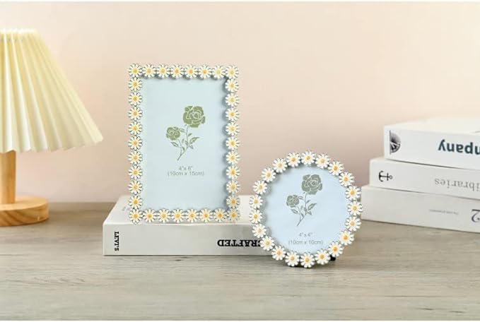 Akikumaya Niedlicher floraler Fotorahmen im 2er-Set (Runde einstellen)