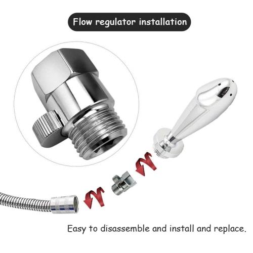 Shower Douche Enema Kit, 5-Hole Shower Dash Cleansing System, Regulator, 59-Inch Hose