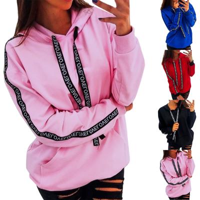 Damenmode, lässig, langärmelig, bedruckt, Rundhalsausschnitt, Kapuzenpullover