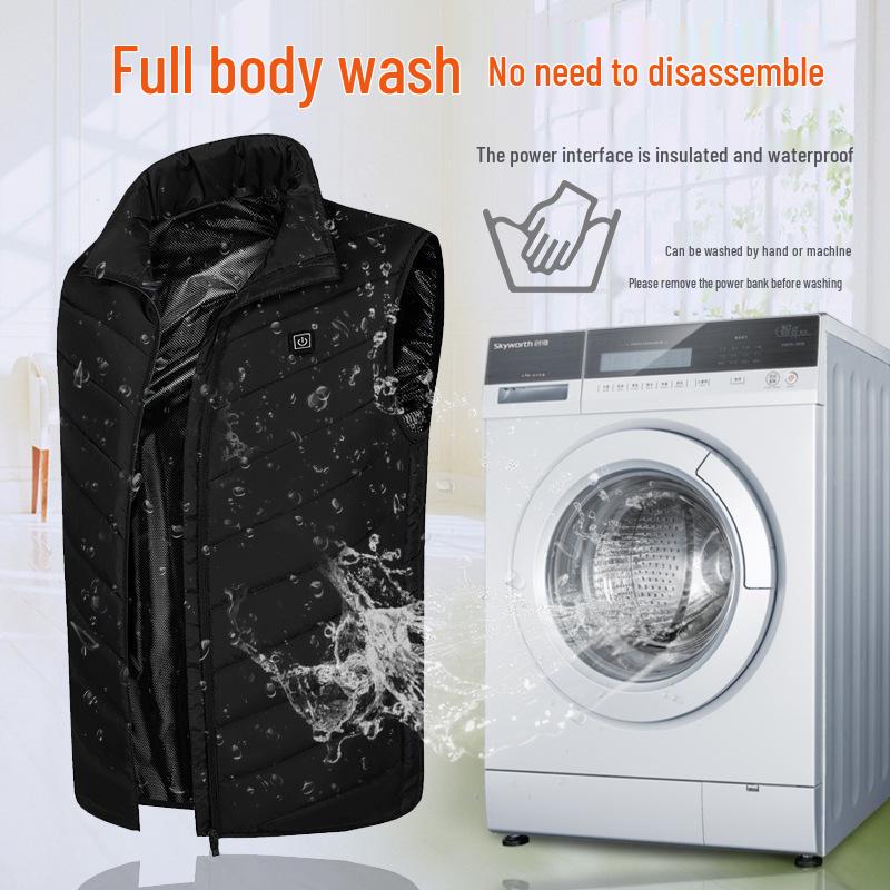 Men's Smart USB Heated Vest - Multi-Zone, Safe Electric Heating, Stand-Up Collar, Constant Temperature