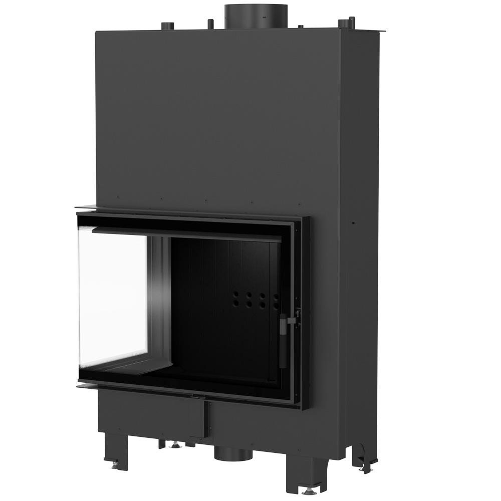 Water heating fireplace KRATKI MBA Left 17 kW Ø 200 black thermotec lining