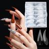 120pcs Curved Stiletto Nail Dual Forms Transparent Fake Nails  for Poly Nail Gel Extension