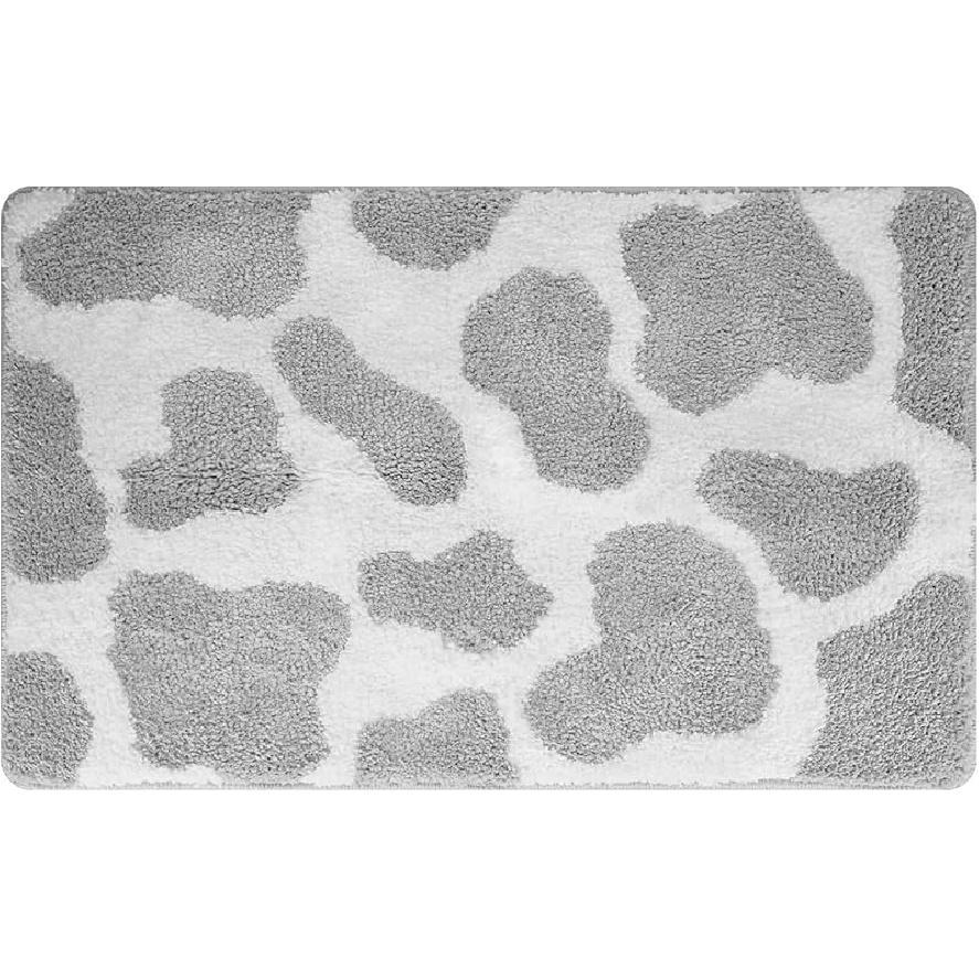 Leopard Print Bathrooom Rugs, 20"x32" Cute Animal Pattern Bath Mat, Soft Absorbent Thick Microfiber, Non-Slip Machine Washable, Funny Fluffy Bathmat