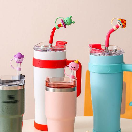 Cute Straw Covers Cap Leak-proof Straw Cap 10mm Diameter Drinking Straw Cover Dust-Proof Straw Lid for 30oz 40oz Tumblers And Outdoor Travel