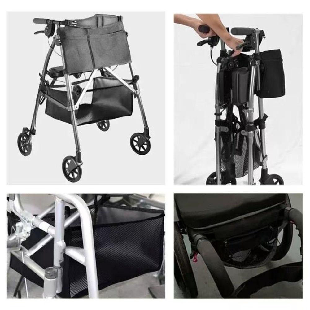 Wheelchair Under Seat Storage Carrier Elderly Rollator Mesh Organizer Bag Trolley Wheelchair Seat Storage Bag 35*31*16cm 600D