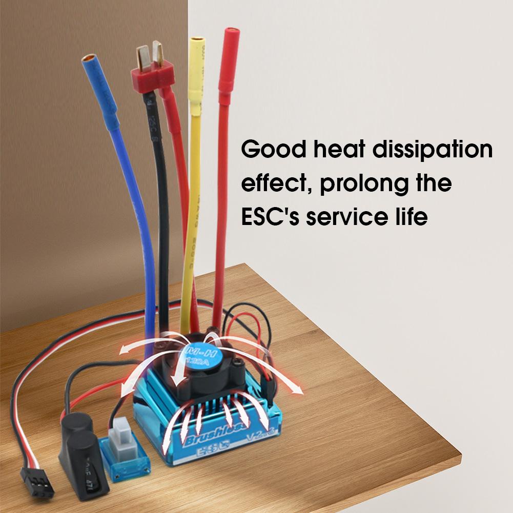 Waterproof 45A 60A 80A 120A Brushless ESC Electric Speed Controller Dust-proof for 1:8 1:10 1:12 RC Car