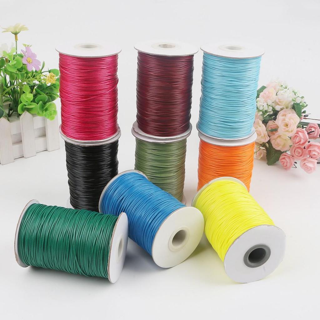 15m 1mm Korean Waxed Cord Faux Leather for DIY Bracelets & Necklaces