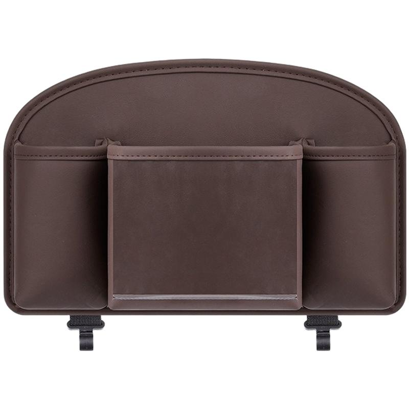 PU Leather Car Back Seat Organizer with Multifunctional Storage Cup Holder Tissue Box and Phone Pocket for Car Use