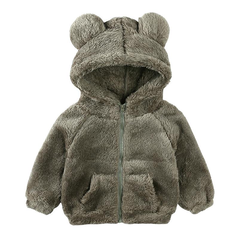 Toddler Baby Boys Girls Winter Coat Bear Ears Hoodie Jacket Thicken Warm Outwear Children Sweatshirt