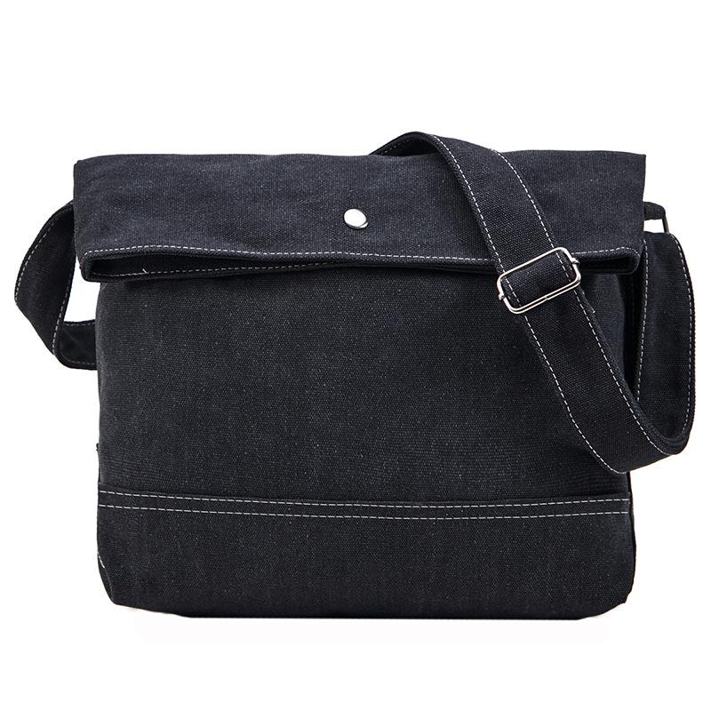

Мужская сумка-мессенджер из парусины в японском стиле чёрный
