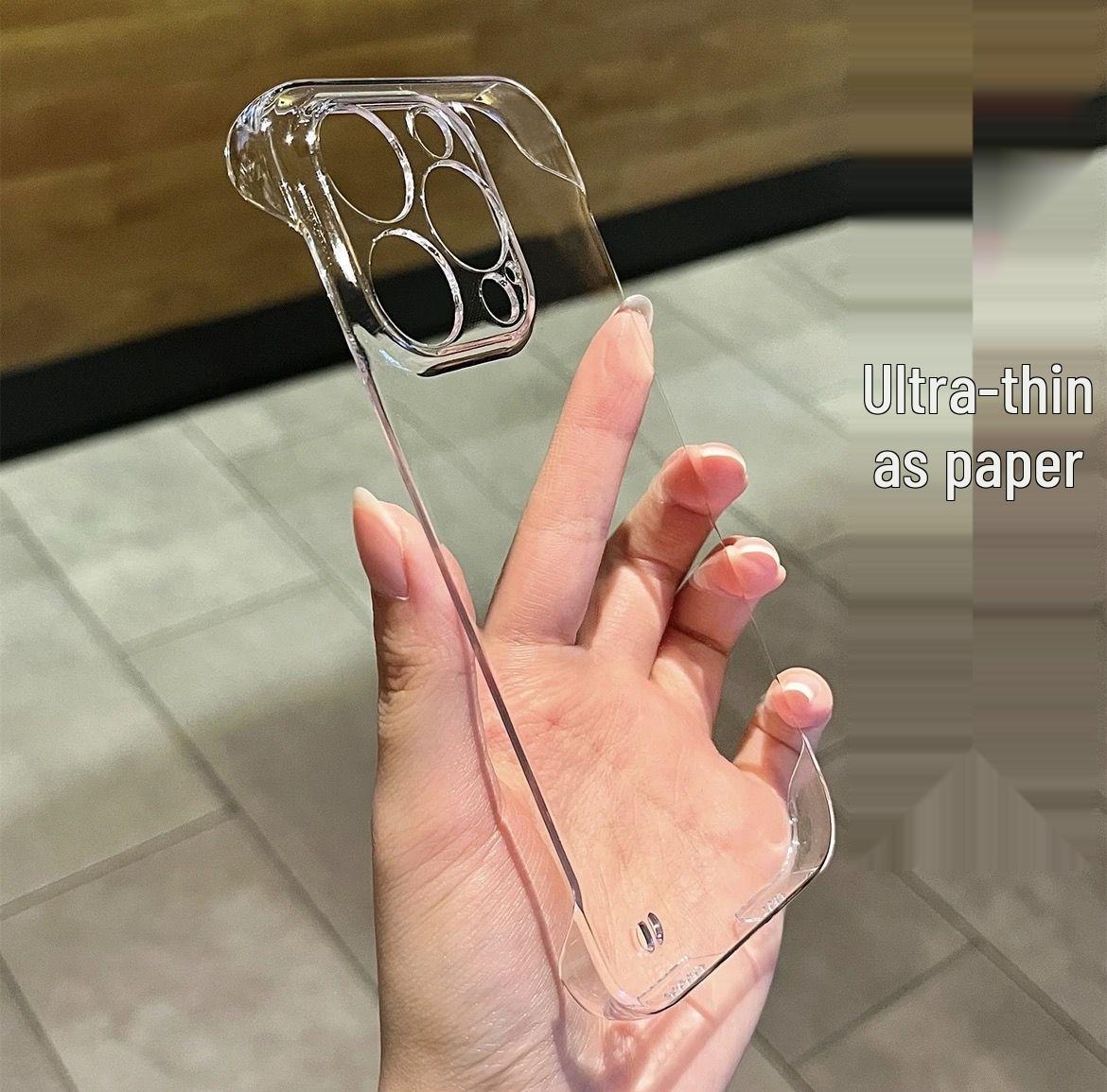 

Clear Borderless Phone Case for iPhone 15 Pro Max - Durable PC Material Apple 16 Pro Max