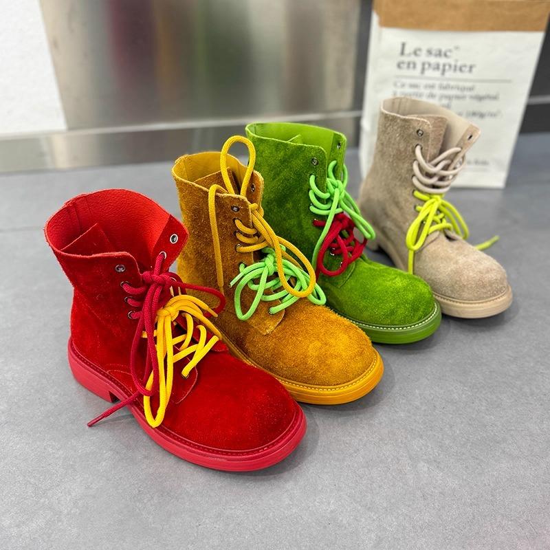 Leather platform Martin boots women's summer thin 2025 new British style tooling boots outdoor mountaineering locomotive short boots