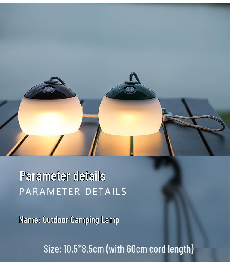 Rechargeable LED Camping Lantern: Waterproof Silicone Hanging Lamp with Cold/Warm Light and Type-C Port