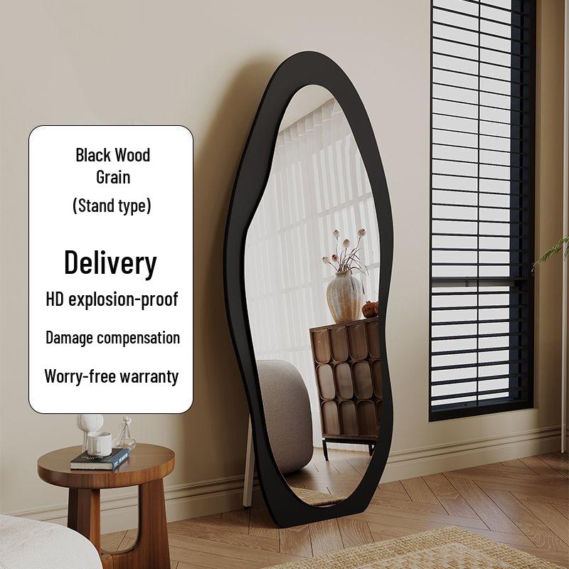 Ethnic Style Irregular Wall-Mounted Full-Length Floor Mirror for Indoor Use