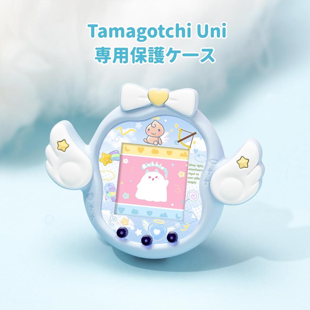 BUBBLELOGUS Tamagotchi Uni Měkké Ochranné Pouzdro s Přívěskem na Záslepku Prachu Roztomilé Nárazuvzdorné Nabíjecí Tamagotchi Uni Fuwatenshi Ochranný Kryt, a Přední Panel,