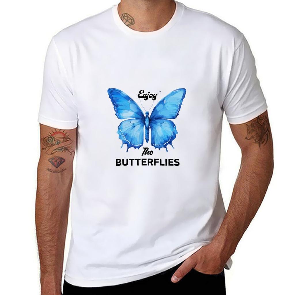 Enjoy The Butterflies Tshirt Casual Trendy Short Sleeve Tshirt